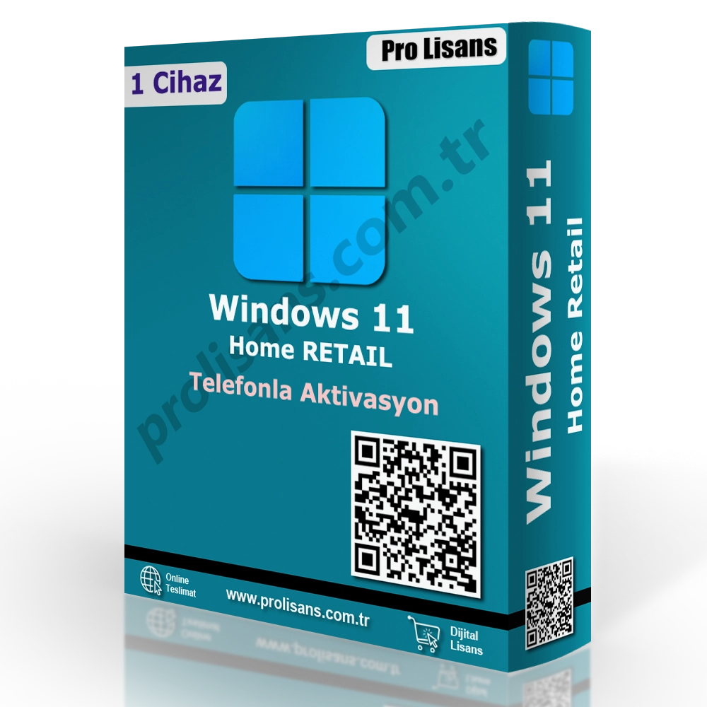 Windows 11 Home Lisans (Retail Telefonla Aktivasyon)