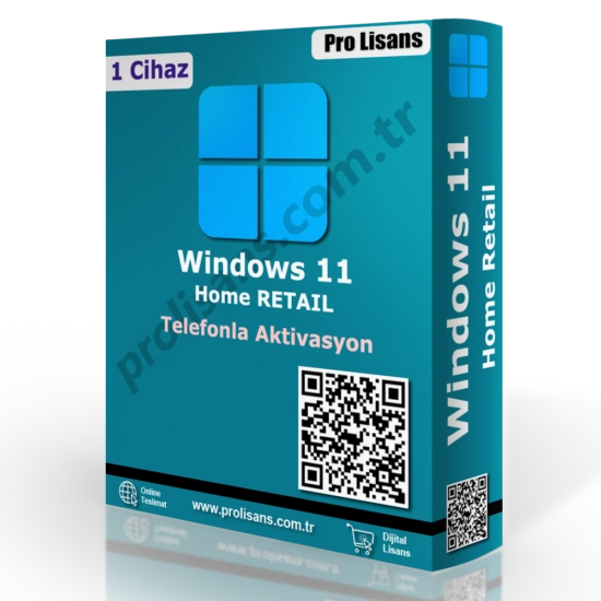 Windows 11 Home Lisans (Retail Telefonla Aktivasyon)